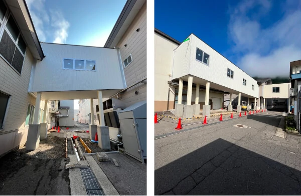 工場渡り廊下板金工事